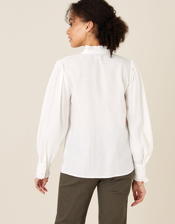 Victoriana Lace Trim Blouse, Ivory (IVORY), large