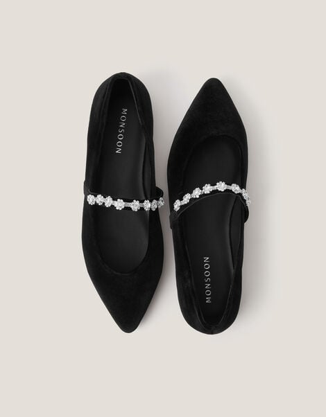 Elia Embellished Velvet Pumps, Black (BLACK), large