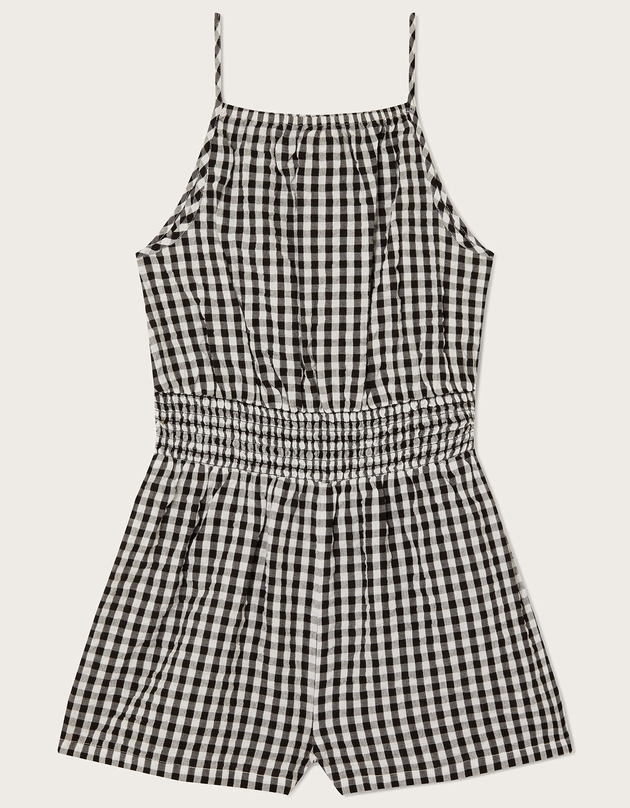Gingham Playsuit Black