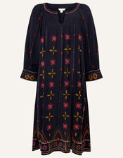 Embroidered Tunic Dress in LENZING™ ECOVERO™, Blue (NAVY), large