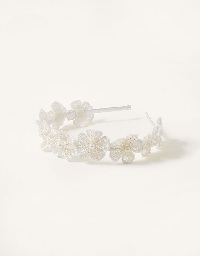 Beaded Flower Headband, , large