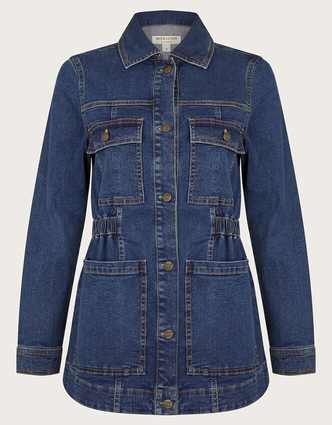 Melanie Stretch Denim Jacket, Blue (DENIM BLUE), large