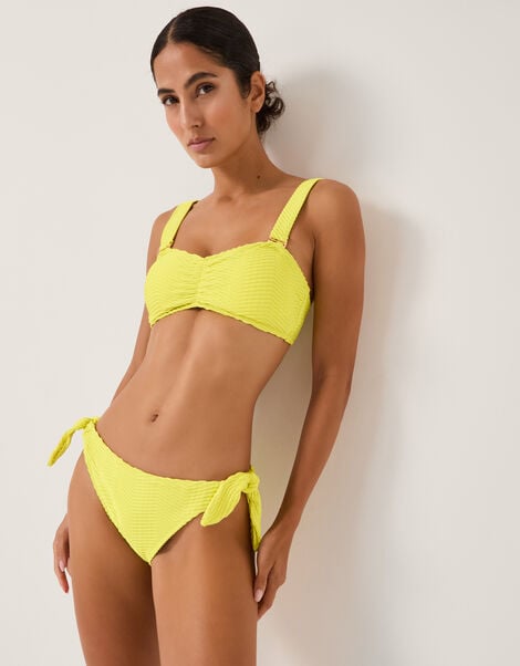 Alina Rib Bandeau Bikini Top, Green (LIME), large