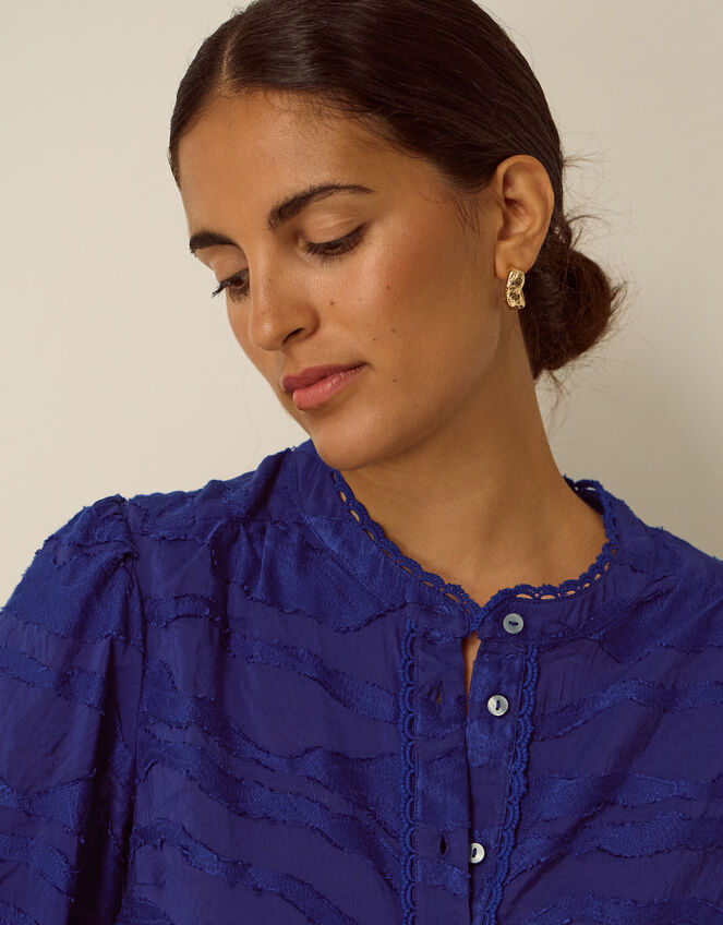 Jane Jacquard Blouse, Blue (COBALT), large