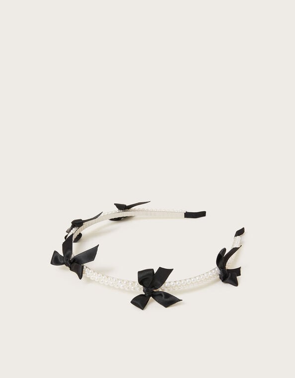 Carly Bow Pearl Headband, , large