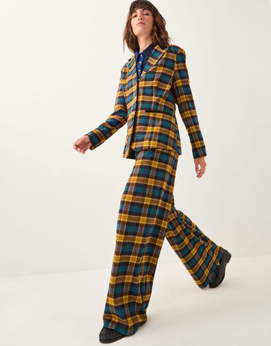 Monsoon x Sarah Corbett-Winder Tartan Suit Pants, Yellow (YELLOW), large