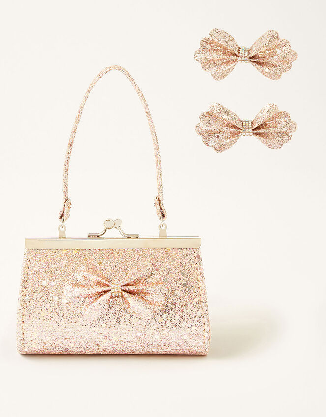 Scallop Glitter Bow Accessory Set , , large