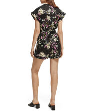 Scotch and Soda Print Linen Playsuit, Black (BLACK), large