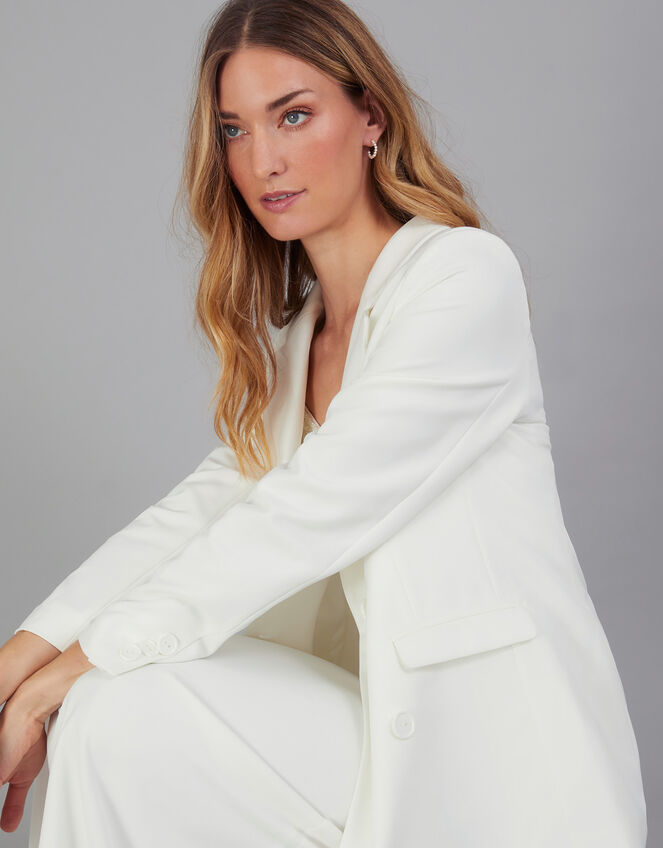 Tayla Double-Breasted Bridal Blazer, Ivory (IVORY), large