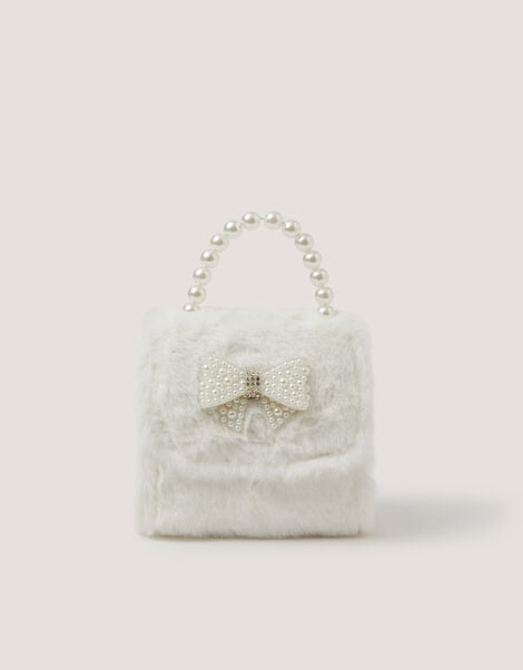 Fluffy Pearl Bow Bag, , large