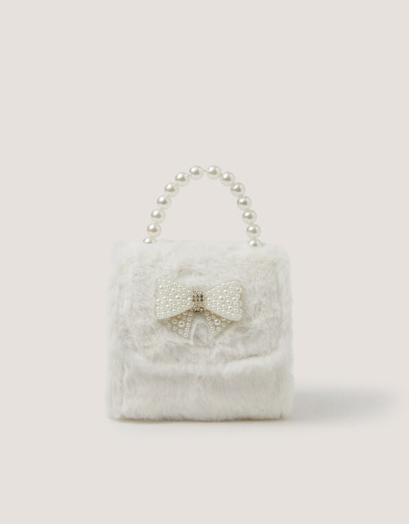 Fluffy Pearl Bow Bag, , large
