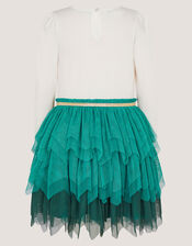 Floral Embellished Disco Dress, Green (GREEN), large