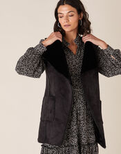 Suki Suedette Waistcoat, Black (BLACK), large