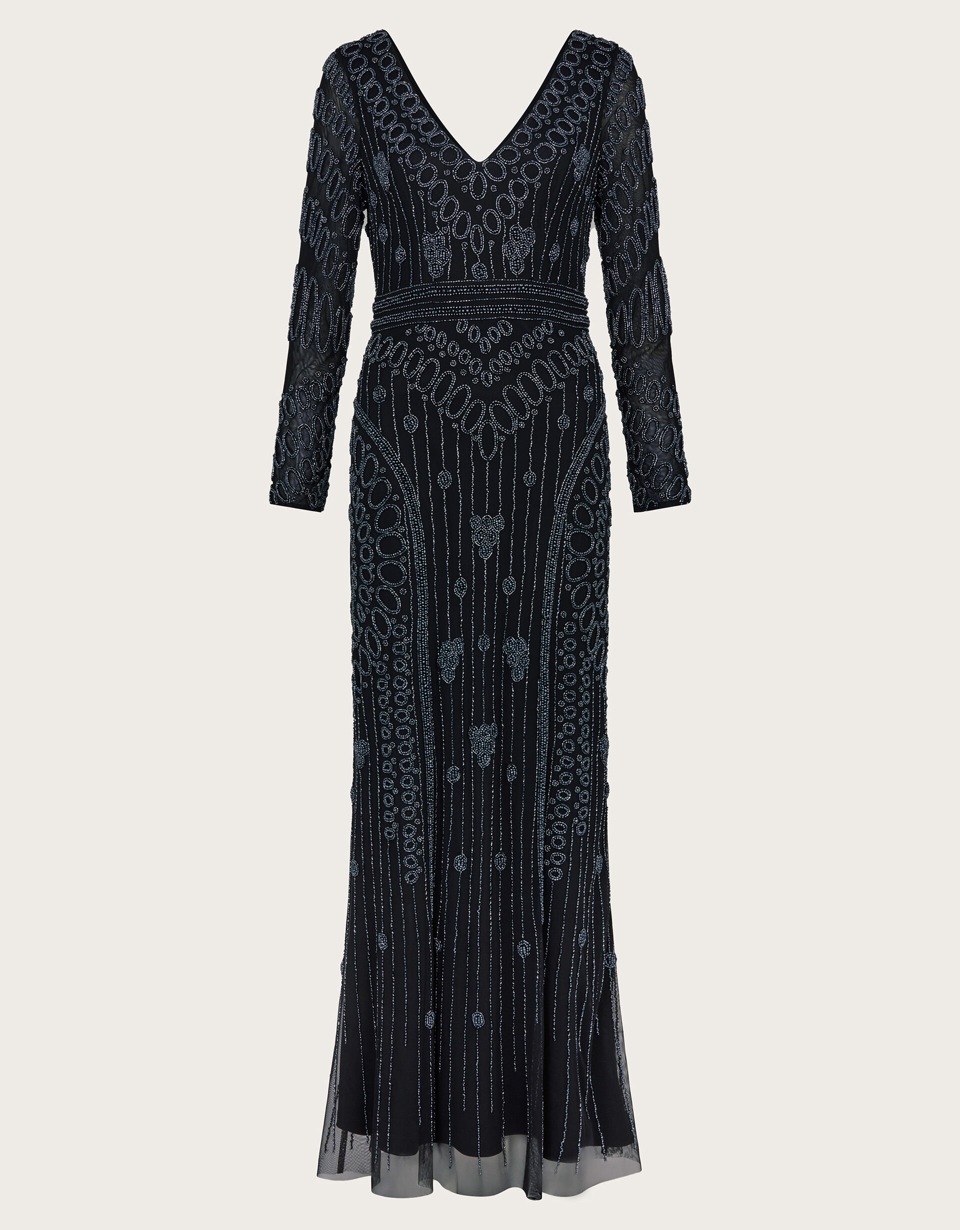 Beaded maxi dress long sleeve cheap