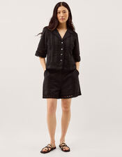 Irina Lace Trim Shirt, Black (BLACK), large