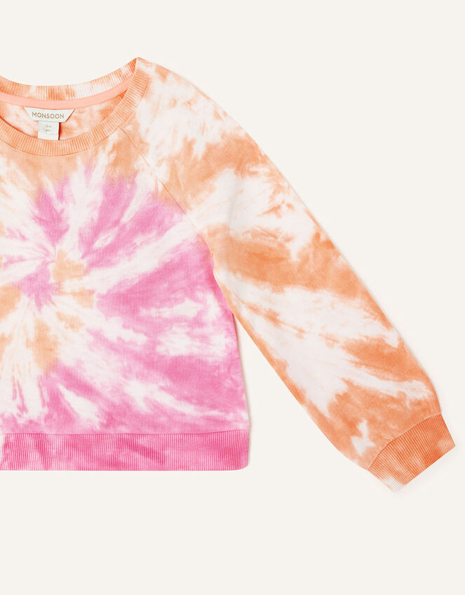 Tie Dye Loose Sweat Top, Pink (PINK), large