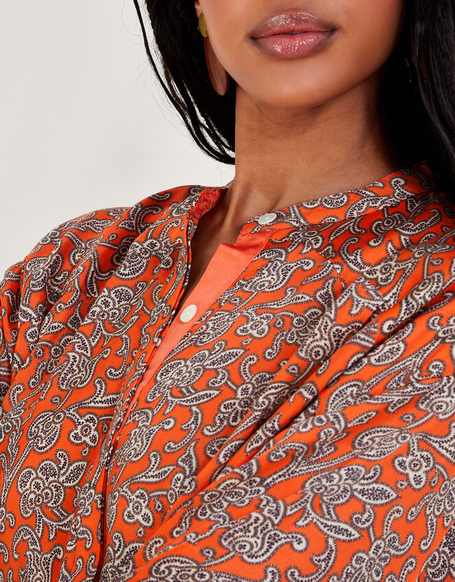 One Hundred Stars Print Darcy Shirt, Orange (ORANGE), large