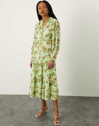Samba Shirt Dress in Sustainable Viscose Green, Green (SAGE), large
