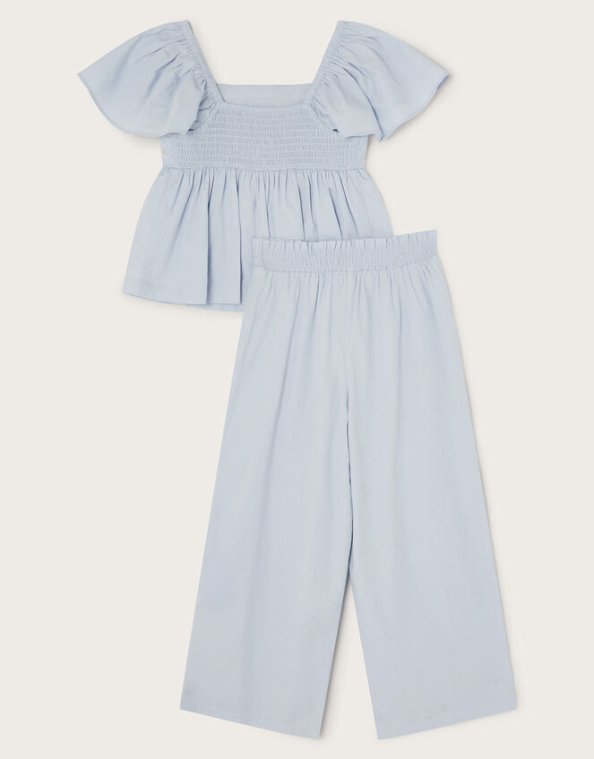 Asha Embroidered Top and Trousers Set, Blue (BLUE), large