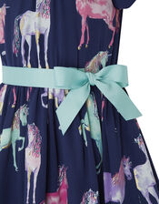 Effe Unicorn Dress in Recycled Polyester, Blue (NAVY), large