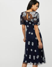 Bryony Sequin Daisy Midi Dress, Blue (NAVY), large