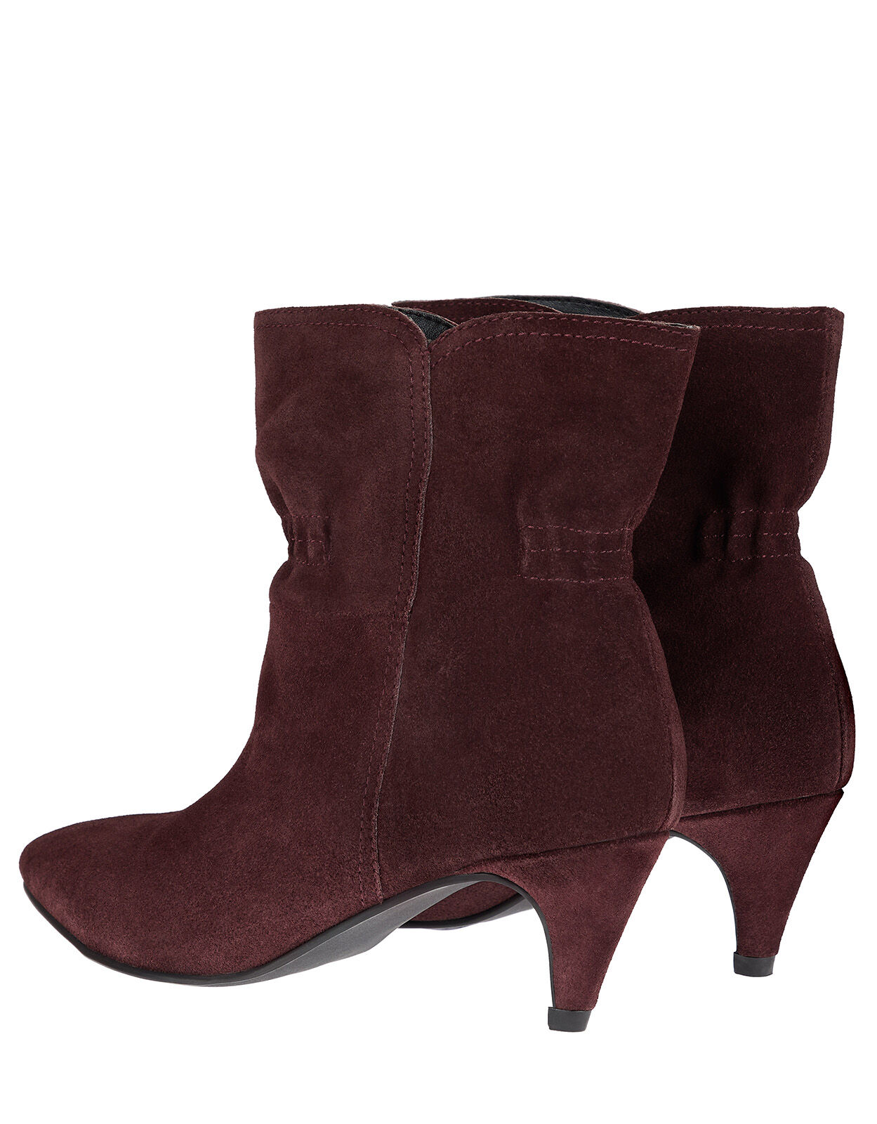 ruched suede boots