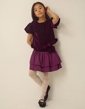 Solana Velvet Taffeta Top & Skirt Set, Purple (PURPLE), large