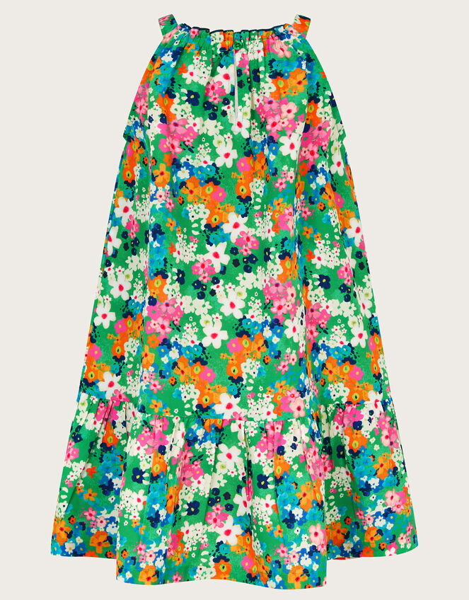 Ditsy Floral Swing Dress, Green (GREEN), large