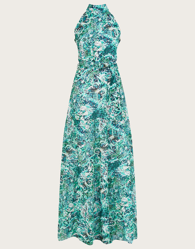 Arlo Halter Print Maxi Dress, Green (GREEN), large