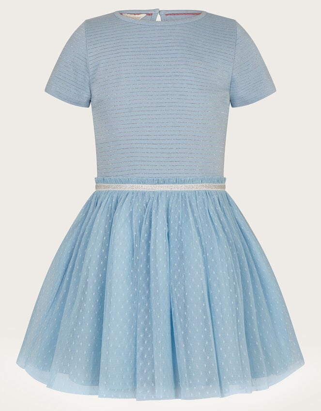 Disco Dobby Dress, Blue (BLUE), large
