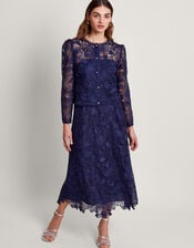 Abelia Lace Jacket, Blue (NAVY), large