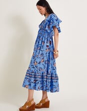 Clara Frill Dress, Blue (BLUE), large