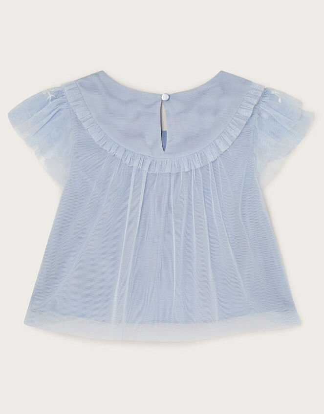Andrea Embroidered Tulle Top, Blue (PALE BLUE), large