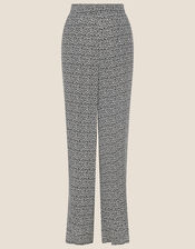 Printed Trousers in Sustainable Viscose, Black (BLACK), large