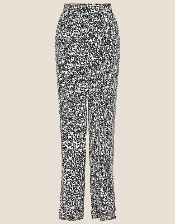 Printed Trousers in Sustainable Viscose, Black (BLACK), large