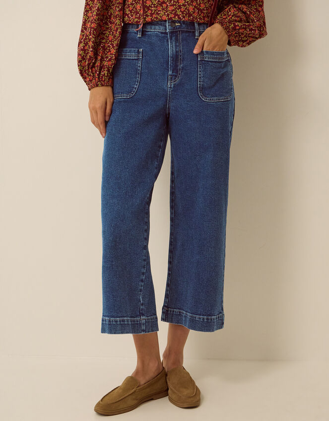 Arlo Regular Cropped Jeans, Blue (MID AUTHENTIC BLUE), large
