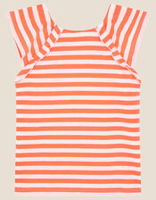 Sequin Watermelon Stripe Top, Orange (ORANGE), large