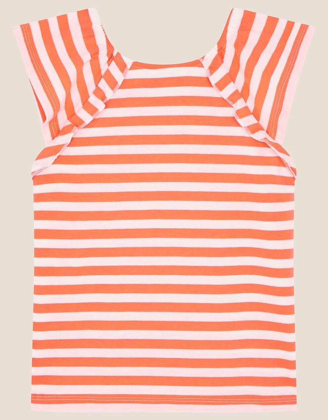Sequin Watermelon Stripe Top, Orange (ORANGE), large