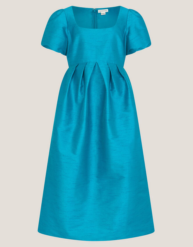 Sandra Puff Sleeve Midi Dress, Teal (TEAL), large