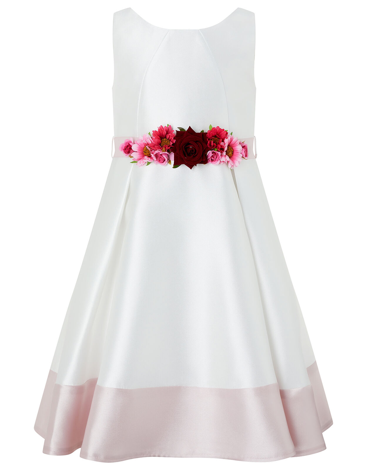 Jazzie Floral Belt Occasion Dress Ivory Girls Dresses Monsoon