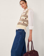 Ella Floral Knitted Vest, Ivory (IVORY), large