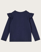 Sequin Ombre Butterfly Jumper in Sustainable Cotton, Blue (NAVY), large