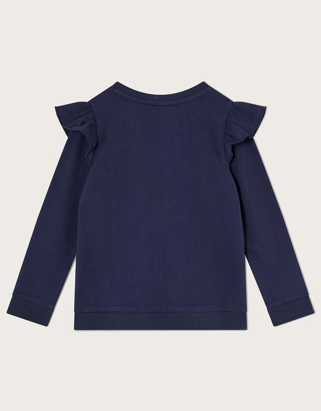 Sequin Ombre Butterfly Jumper in Sustainable Cotton, Blue (NAVY), large