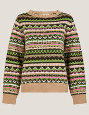 Fira Fair Isle Sweater, Green (GREEN), large