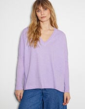 Vicki V-Neck Jumper, Purple (LILAC), large