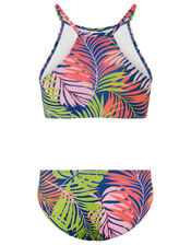 Palm Print Bikini, Blue (BLUE), large