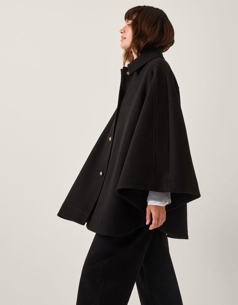 Ciara Cape Coat, Black (BLACK), large