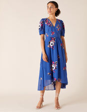 Lucia Floral Sequin Tea Dress, Blue (BLUE), large