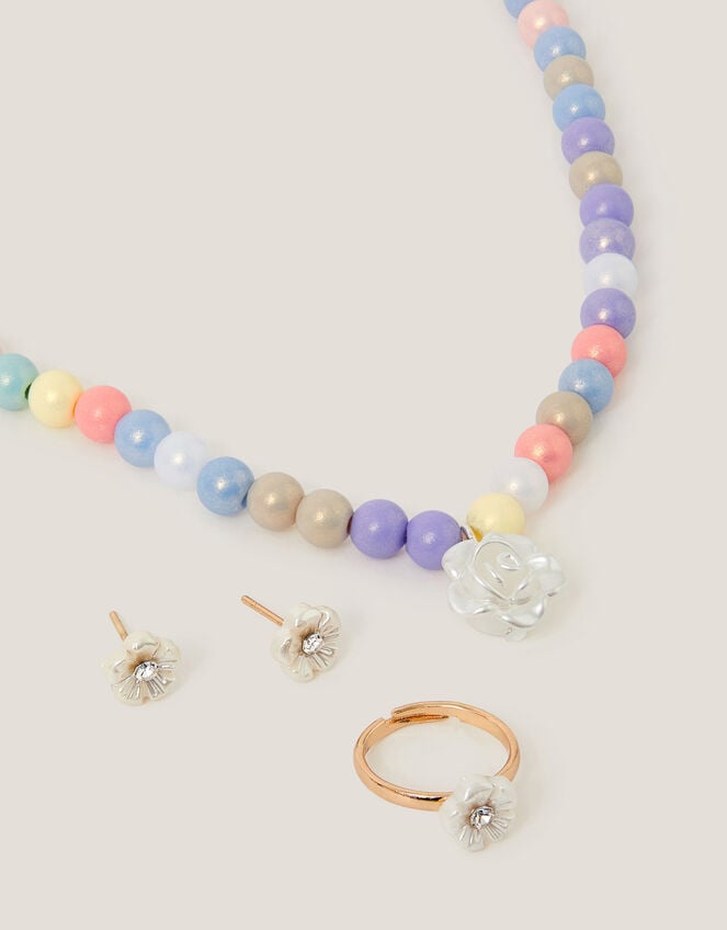 Pearly Flower Jewellery Set, , large