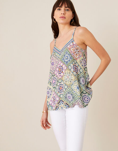 Printed Cami Top In Lenzing Ecovero Green Vests Camisoles And Sleeveless Tops Monsoon Global Printed Cami Top In Lenzing Ecovero Green Vests Camisoles And Sleeveless Tops Monsoon Global